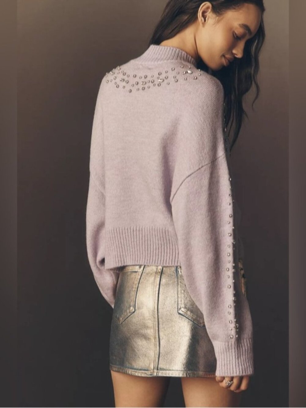 NWT Size L - Anthropologie Pilcro Mock-Neck Embellished Sweater (NWT US$128) - Picture 10 of 16